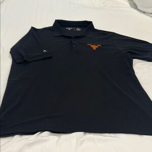 Antigua Black and Orange Polo Shirt with Embroidered Logo